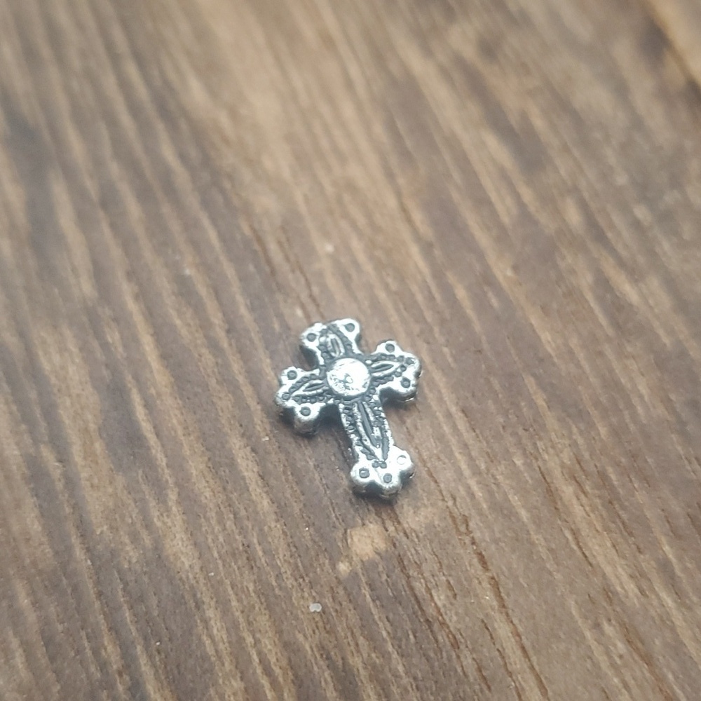 3/$20 Mini tiny cross‎ cabochon for jewelry making or crafters